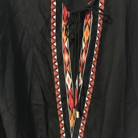 AE Boho Embroidered Blouse in Black - Picture 3 of 8